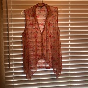 Sheer floral top with lots of flow